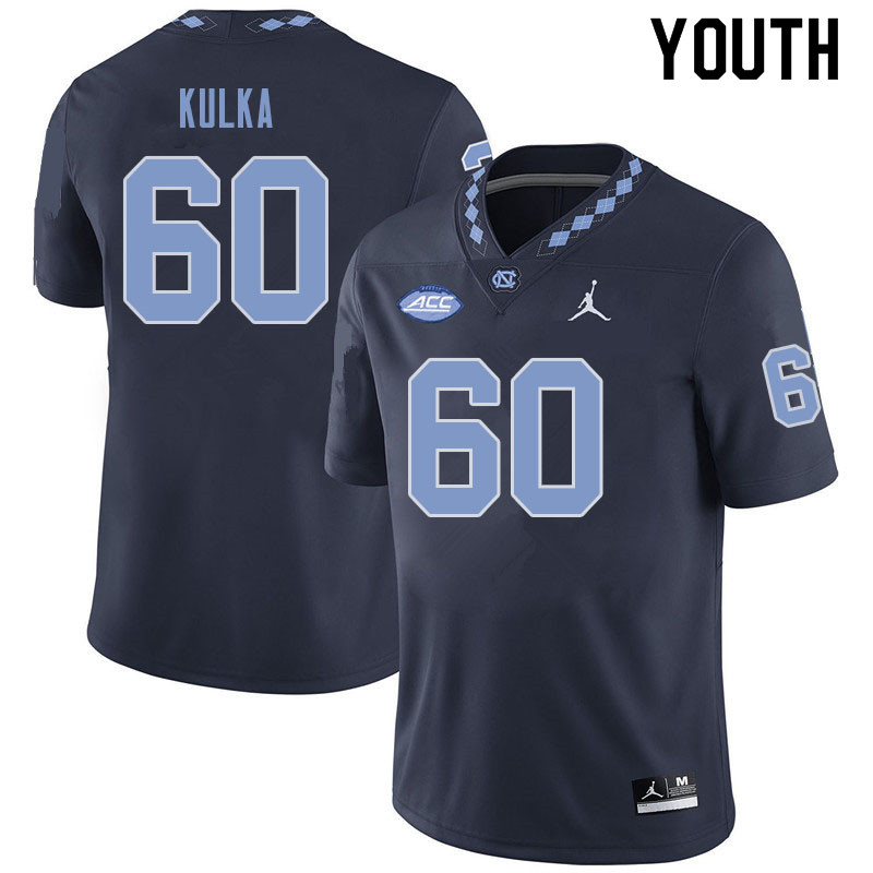 Youth #60 Carter Kulka North Carolina Tar Heels College Football Jerseys Sale-Navy